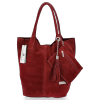 GEANȚĂ DIN PIELE shopper bag Vittoria Gotti vișiniu V5190